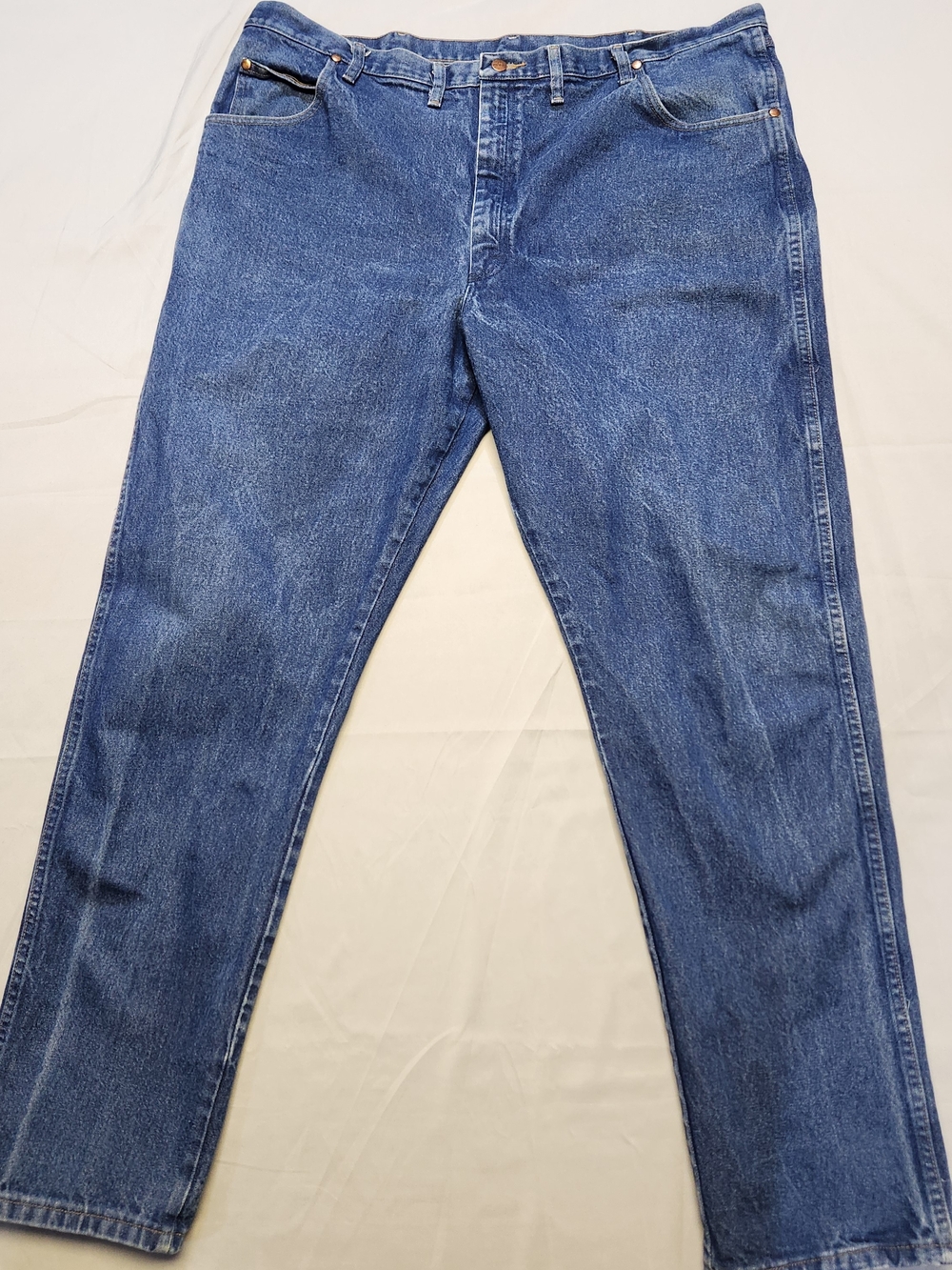 Wrangler Cowboy Cut Straight Fit Jeans 103MWZPW Men's 44x36 Denim Distressed